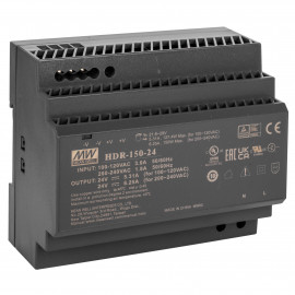 LED Reiheneinbau-Netzteil, HDR, 24V-DC / 150W (6,25A) Kurzschlusssicher