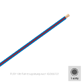 0,35 mm² einadrig Kfz FLRy Leitung Farbe Blau - Rot 50 Meter Bund