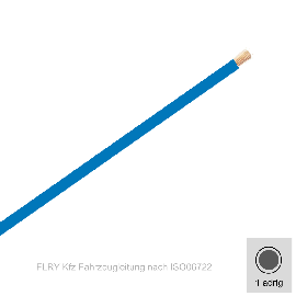 2,50 mm² einadrig Kfz FLRy Leitung Farbe  Blau  10 Meter Bund