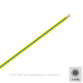 2,50 mm² einadrig Kfz FLRy Leitung Farbe  Gelb - Blau 10 Meter Bund