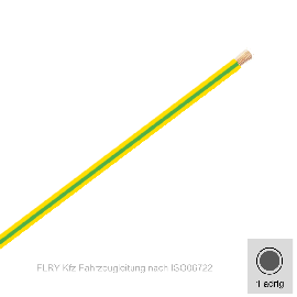 2,50 mm² einadrig Kfz FLRy Leitung Farbe  Gelb - Grün 10 Meter Bund