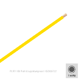 2,50 mm² einadrig Kfz FLRy Leitung Farbe  Gelb  10 Meter Bund