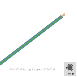 2,50 mm² einadrig Kfz FLRy Leitung Farbe Grau - Grün ( Meterware )