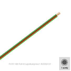 2,50 mm² einadrig Kfz FLRy Leitung Farbe  Grün - Rot 10 Meter Bund