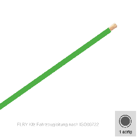 2,50 mm² einadrig Kfz FLRy Leitung Farbe  Grün  10 Meter Bund