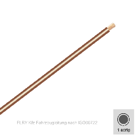 0,35 mm² einadrig Kfz FLRy Leitung Farbe Braun - Weis 50 Meter Bund