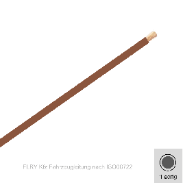 1,00 mm² einadrig Kfz FLRy Leitung Farbe Braun  20 Meter Bund