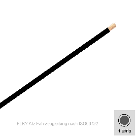 2,50 mm² einadrig Kfz FLRy Leitung Farbe  Schwarz  10 Meter Bund