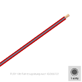 2,50 mm² einadrig Kfz FLRy Leitung Farbe  Rot - Grau 10 Meter Bund