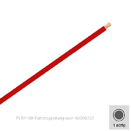 6 mm² einadrig Kfz FLRy Leitung Farbe Rot ( Meterware )