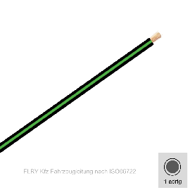 0,35 mm² einadrig Kfz FLRy Leitung Farbe Schwarz - Grün ( Meterware )