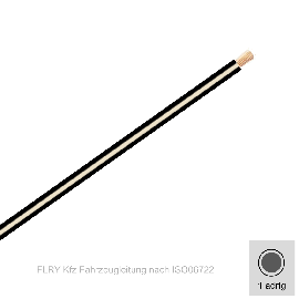 0,50 mm² einadrig Kfz FLRy Leitung Farbe  Schwarz - Weis ( Meterware )