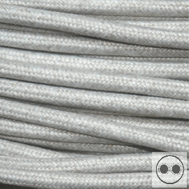Textilkabel, Stoffkabel, Farbe Baumwolle Melange  2 adrig 2 x 0,75 mm² rund (Meterware)