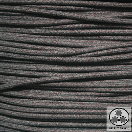 Textilkabel, Stoffkabel, Baumwolle Schwarz Weis Bordaux 3 x 0,75 mm² rund Füllgarn