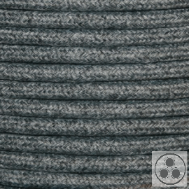 Textilkabel, Stoffkabel, Farbe Baumwolle schwarz-weiß 3 adrig 3 x 0,75 mm² rund
