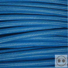 Textilkabel, Stoffkabel, Farbe Blau 2 adrig 2 x 0,75 mm² rund (Meterware)
