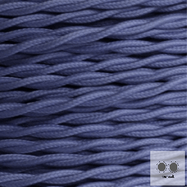Textilkabel, Stoffkabel, Farbe Violettblau 2 adrig 2 x 0,75 mm² verseilt (Meterware)