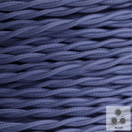 Textilkabel, Stoffkabel, Farbe Violettblau 3 adrig 3 x 0,75 mm² verseilt (Meterware)