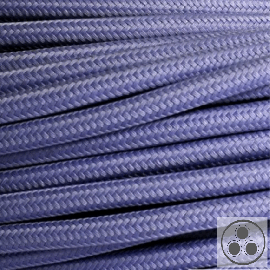 Textilkabel, Stoffkabel, Farbe Violettblau 3 adrig 3 x 0,75 mm² rund (Meterware)