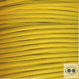 Textilkabel, Stoffkabel, Farbe Gelb 2 adrig 2 x 0,75 mm² Flachkabel (Meterware)