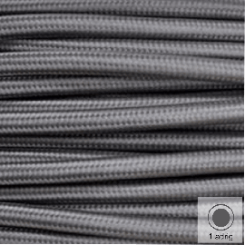 Textilkabel, Stoffkabel, Farbe Grau 1 adrig 1 x 0,75 mm² rund (Meterware)
