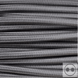 Textilkabel, Stoffkabel, Farbe Grau 2 adrig 2 x 0,5 mm² rund (Meterware)