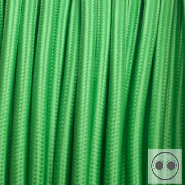 Textilkabel, Stoffkabel, Farbe Grün 2 adrig 2 x 0,75 mm² rund (Meterware)