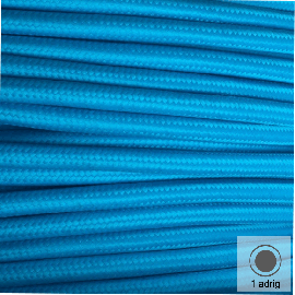 Textilkabel, Stoffkabel, Farbe Hellblau 1 adrig 1 x 0,75 mm² rund (Meterware)