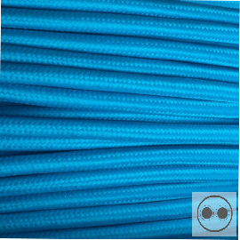 Textilkabel, Stoffkabel, Farbe Hellblau 2 adrig 2 x 0,75 mm² rund (Meterware)