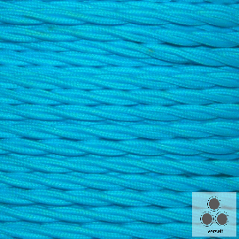 Textilkabel, Stoffkabel, Farbe Hellblau 3 adrig 3 x 0,75 mm² verseilt (Meterware)