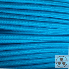 Textilkabel, Stoffkabel, Farbe Hellblau 3 adrig 3 x 0,75 mm² rund (Meterware)