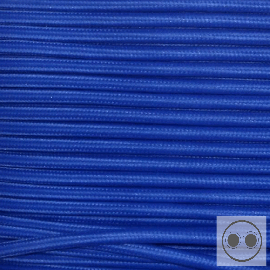 Textilkabel, Stoffkabel, Farbe Königsblau 2 adrig 2 x 0,5 mm² rund (Meterware)