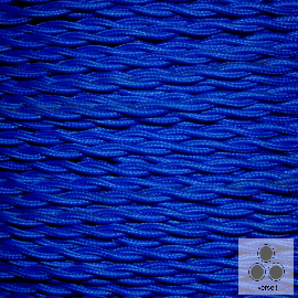 Textilkabel, Stoffkabel, Farbe Königsblau 3 adrig 3 x 0,75 mm² verseilt (Meterware)