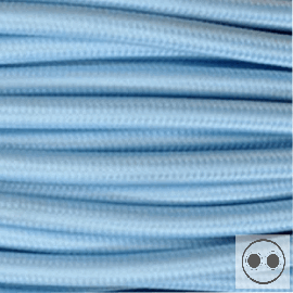 Textilkabel, Stoffkabel, Farbe Light Blau 2 adrig 2 x 0,75 mm² rund (Meterware)