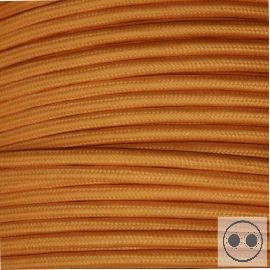 Textilkabel, Stoffkabel, Farbe Light Orange  2 adrig 2 x 0,75 mm² rund (Meterware)