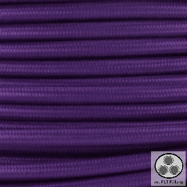 Textilkabel, Stoffkabel, Farbe Lila 3 adrig 3 x 0,75 mm² rund mit Füllgarn (Meterware)