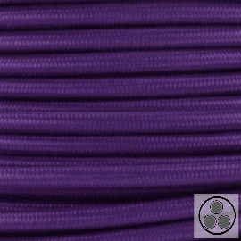 Textilkabel, Stoffkabel, Farbe Lila 3 adrig 3 x 0,75 mm² rund (Meterware)