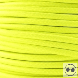 Stoffkabel Meterware Farbe Neon Gelb 2 adrig 2 x 0,75 mm² rund Textilkabel 