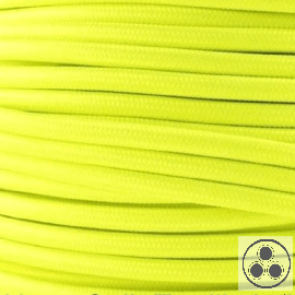 Textilkabel, Stoffkabel, Farbe Neon Gelb 3 adrig 3 x 0,75 mm² rund (Meterware)