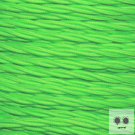 Textilkabel, Stoffkabel, Farbe Neon Grün 2 adrig 2 x 0,75 mm² verseilt (Meterware)