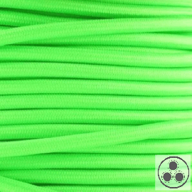 Textilkabel, Stoffkabel, Farbe Neon Grün 3 adrig 3 x 0,75 mm² rund (Meterware)