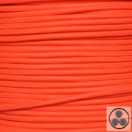 Textilkabel, Stoffkabel, Farbe Neon Orange 3 adrig 3 x 0,75 mm² rund (Meterware)