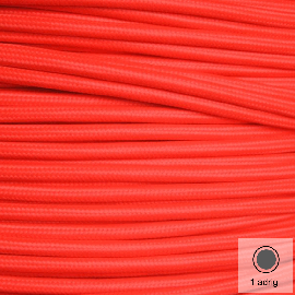Textilkabel, Stoffkabel, Farbe Neon Rot 1 adrig 1 x 0,75 mm² rund (Meterware)