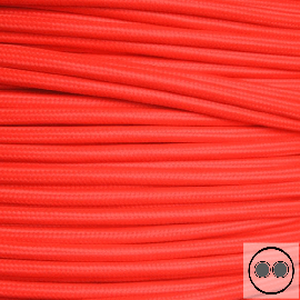 Textilkabel, Stoffkabel, Farbe Neon Rot 2 adrig 2 x 0,75 mm² rund (Meterware)