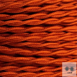 Textilkabel, Stoffkabel, Farbe Orange 2 adrig 2 x 0,75 mm² verseilt (Meterware)