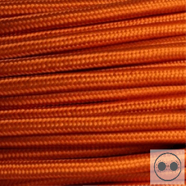Textilkabel, Stoffkabel, Farbe Orange adrig 2 x 0,75 mm² rund (Meterware)