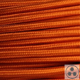 Textilkabel, Stoffkabel, Orange 3 adrig 3 x 0,75 mm² rund
