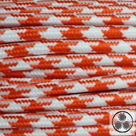 Textilkabel, Stoffkabel, Farbe Orange Stern 3 adrig 3 x 0,75 mm² rund (Meterware)
