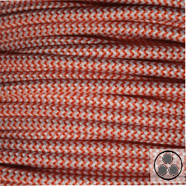 Textilkabel, Stoffkabel, Orange Zick Zack 3 adrig 3 x 0,75 mm² rund (Meterware)