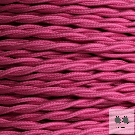 Textilkabel, Stoffkabel, Farbe Pink 2 adrig 2 x 0,75 mm² verseilt (Meterware)